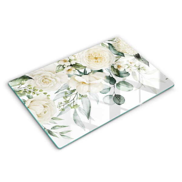 Tagliere in vetro Fiori ad acquerelli
