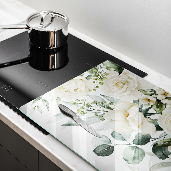 Tagliere in vetro Fiori ad acquerelli