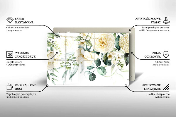 Tagliere in vetro Fiori ad acquerelli