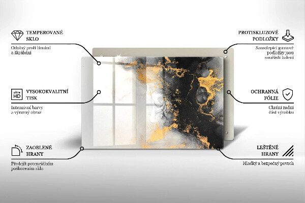 Tagliere in vetro Astrazione con l'oro