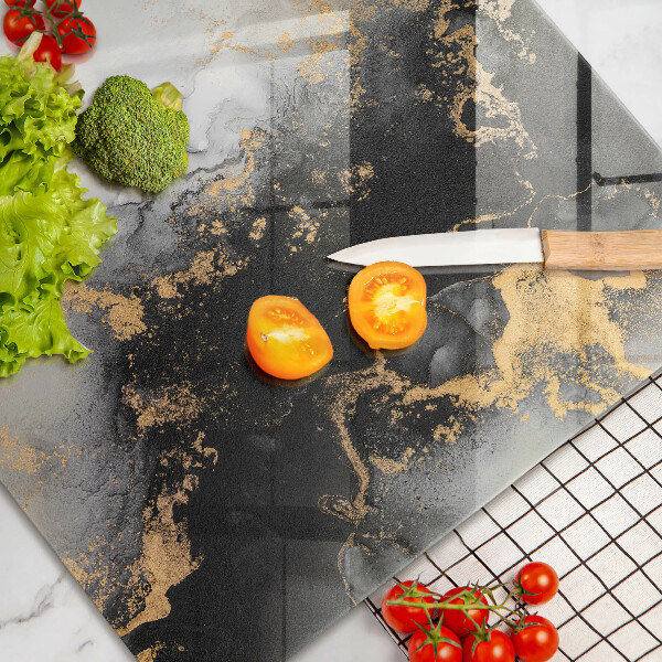 Tagliere in vetro Astrazione con l'oro