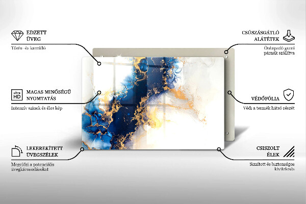 Tagliere in vetro Astrazione con il blu