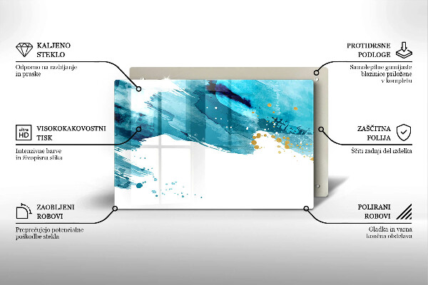 Tagliere in vetro Macchie blu