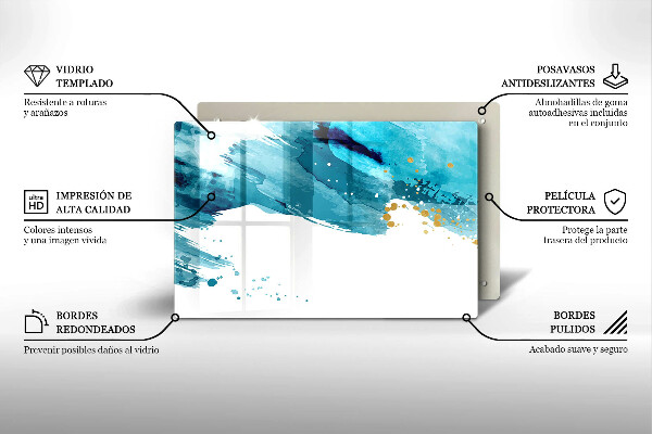 Tagliere in vetro Macchie blu