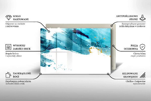 Tagliere in vetro Macchie blu