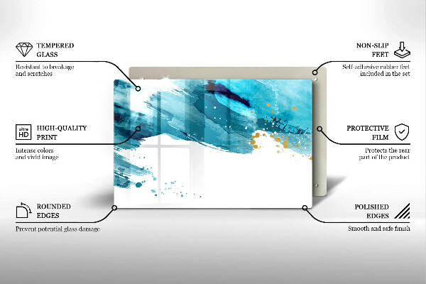 Tagliere in vetro Macchie blu