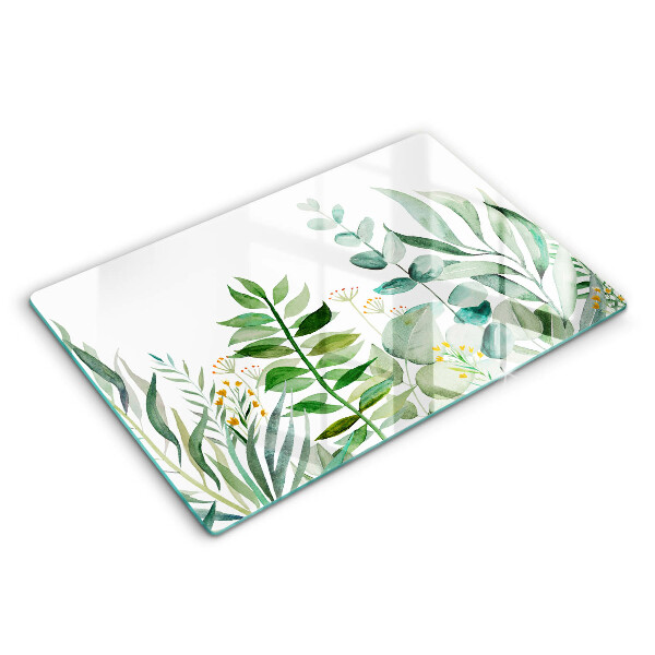 Tagliere in vetro Illustrazione delle foglie delle piante