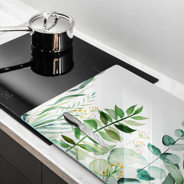 Tagliere in vetro Illustrazione delle foglie delle piante