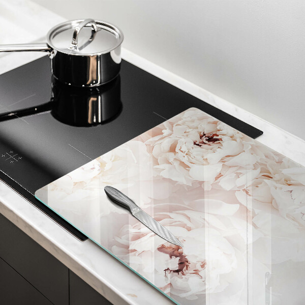 Tagliere in vetro temperato Peonie pastello