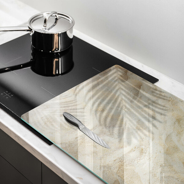 Tagliere in vetro temperato Foglie di palma e sabbia