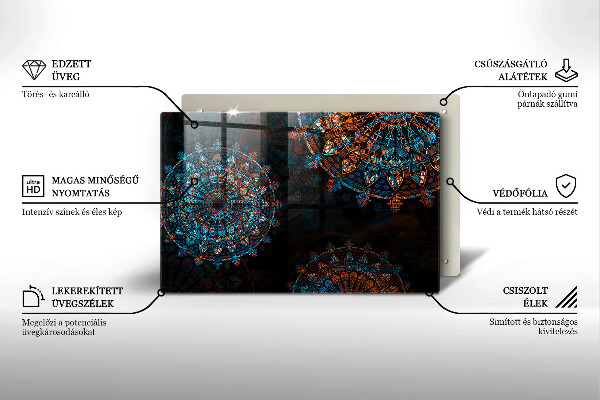 Tagliere in vetro temperato Ruote vintage boho