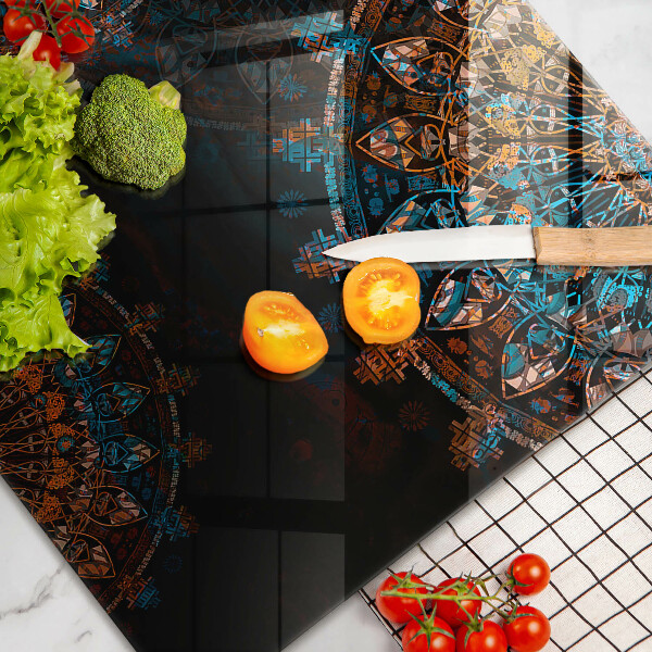 Tagliere in vetro temperato Ruote vintage boho