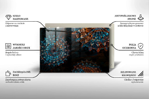 Tagliere in vetro temperato Ruote vintage boho