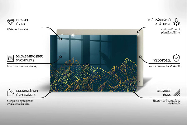 Tagliere in vetro temperato Montagne astratte