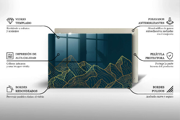 Tagliere in vetro temperato Montagne astratte