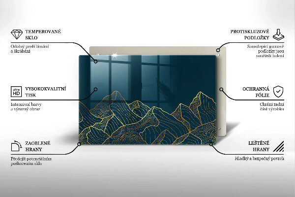 Tagliere in vetro temperato Montagne astratte