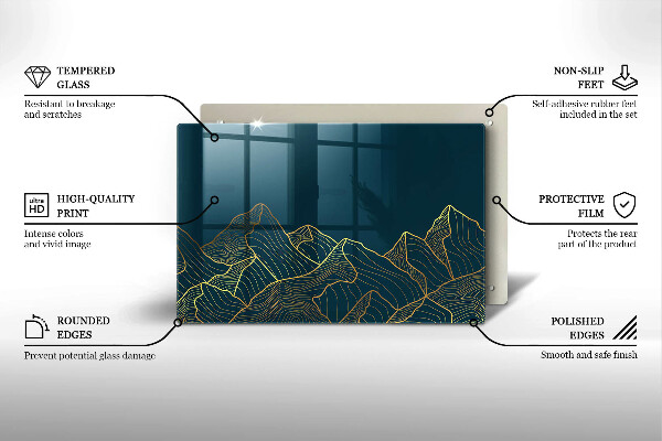 Tagliere in vetro temperato Montagne astratte