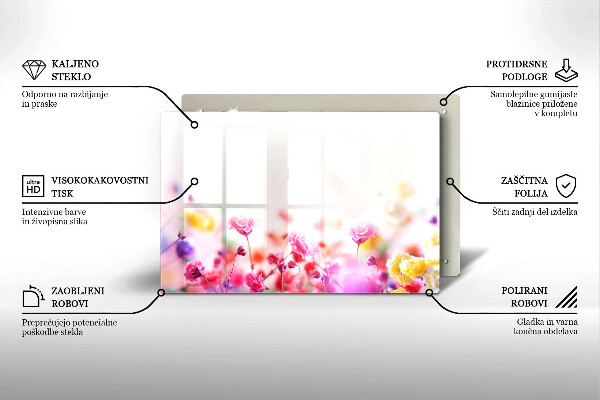 Tagliere in vetro temperato Prato fiorito
