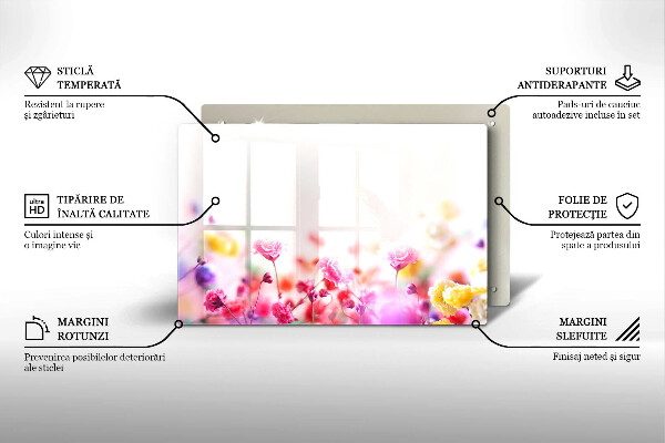 Tagliere in vetro temperato Prato fiorito