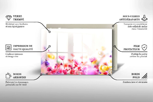 Tagliere in vetro temperato Prato fiorito