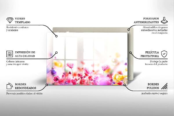 Tagliere in vetro temperato Prato fiorito