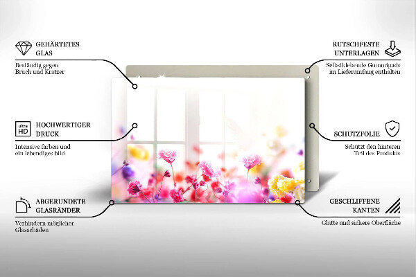 Tagliere in vetro temperato Prato fiorito