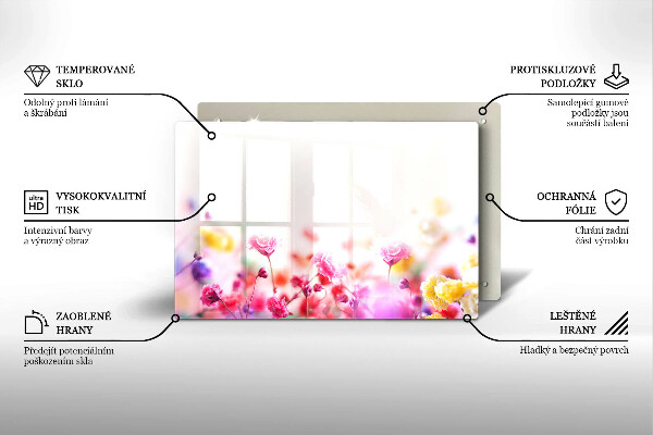 Tagliere in vetro temperato Prato fiorito