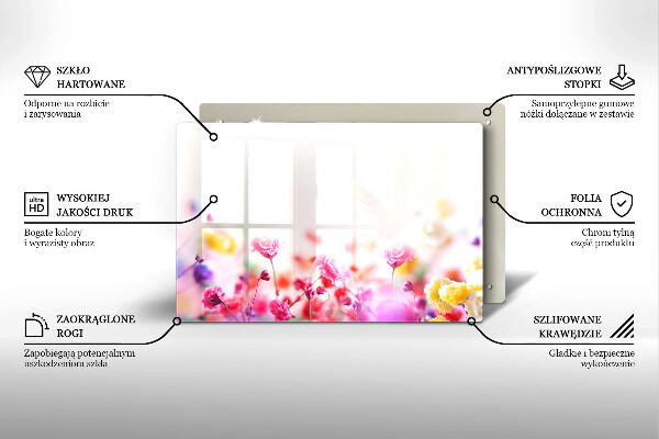 Tagliere in vetro temperato Prato fiorito