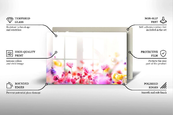 Tagliere in vetro temperato Prato fiorito