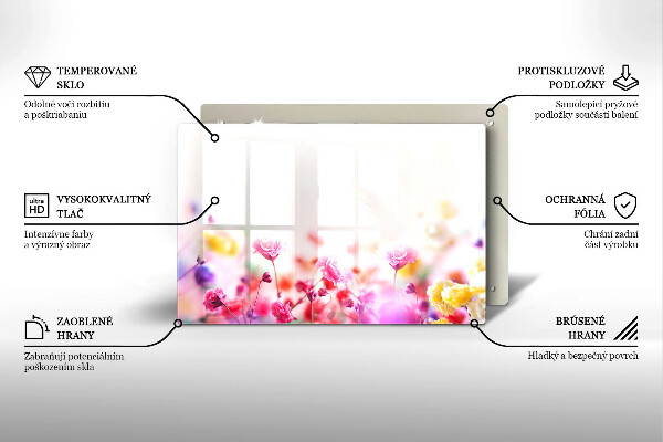 Tagliere in vetro temperato Prato fiorito