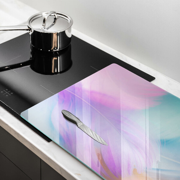 Tagliere in vetro temperato Piume pastello