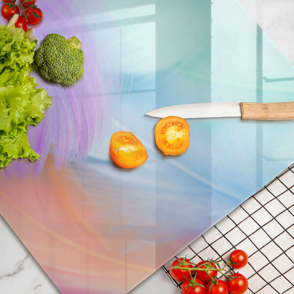 Tagliere in vetro temperato Piume pastello