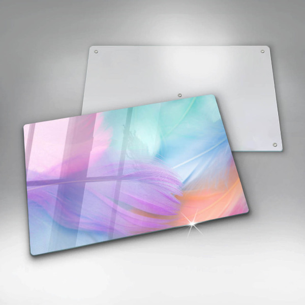 Tagliere in vetro temperato Piume pastello