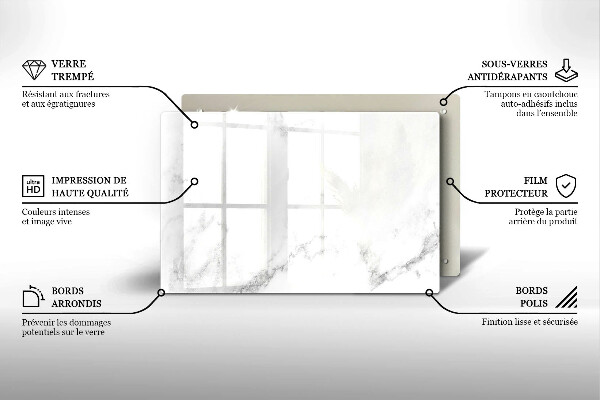 Tagliere in vetro temperato Marmo moderno