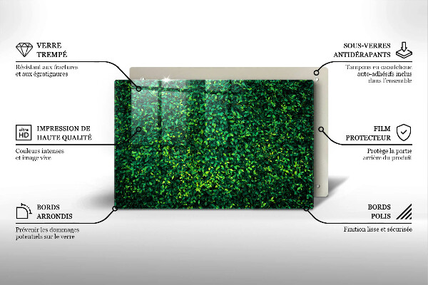 Tagliere in vetro temperato Pianta con foglie piccole