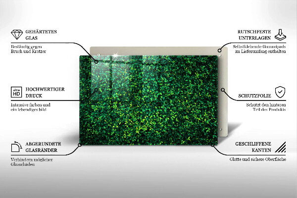Tagliere in vetro temperato Pianta con foglie piccole