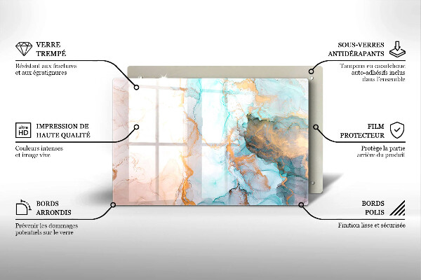 Tagliere in vetro temperato Astrazione del marmo
