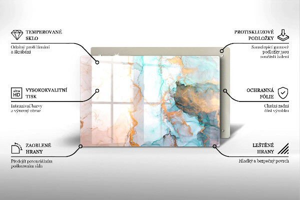 Tagliere in vetro temperato Astrazione del marmo