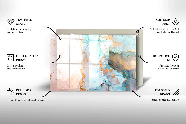 Tagliere in vetro temperato Astrazione del marmo
