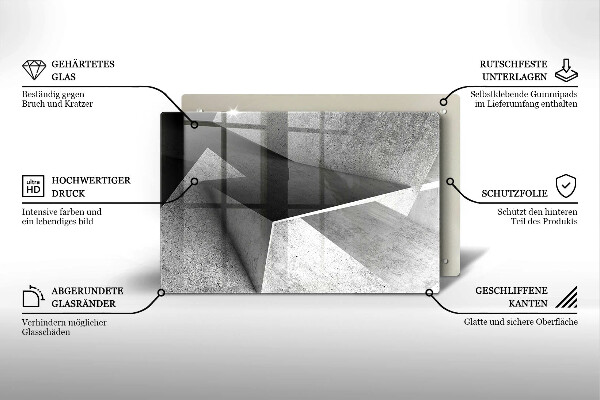 Tagliere in vetro temperato Astrazione concreta