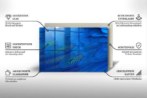 Tagliere in vetro temperato Piume di uccelli