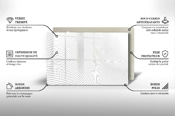 Tagliere in vetro temperato Modello di linee moderne