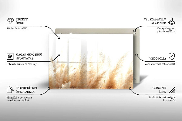 Tagliere in vetro temperato Erba della pampa