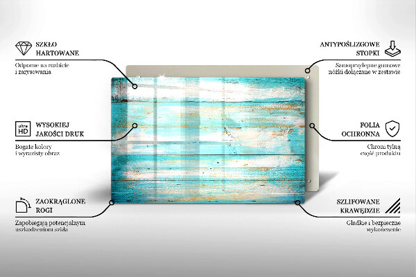 Tagliere in vetro temperato Tavole in legno d'epoca