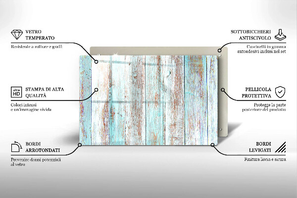 Tagliere in vetro temperato Vecchie tavole d'epoca