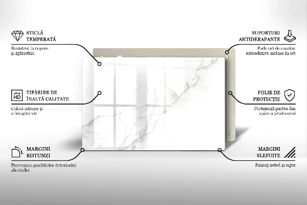 Tagliere in vetro temperato Sfondo di pietra di marmo