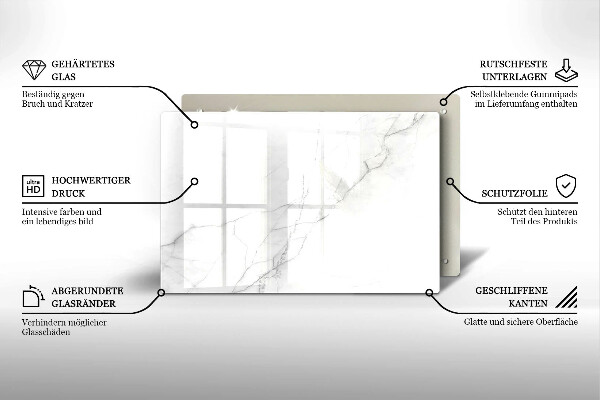 Tagliere in vetro temperato Sfondo di pietra di marmo