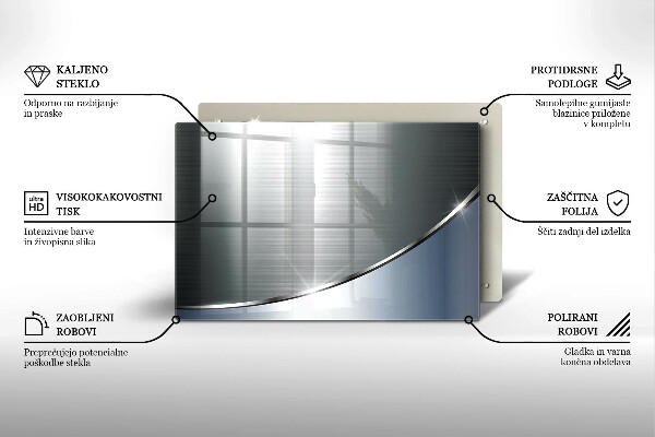 Tagliere in vetro temperato Modello di astrazione in metallo