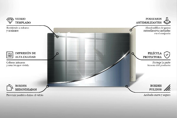 Tagliere in vetro temperato Modello di astrazione in metallo