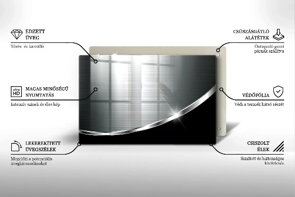 Tagliere in vetro temperato Astrazione con metallo